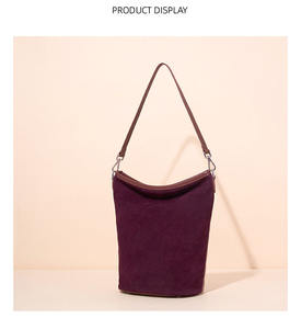 Sac à bandoulière seau vintage en cuir véritable givré de haute qualité pour femme, personnalisé par le fabricant, vente en gros OEM - Product Image 3