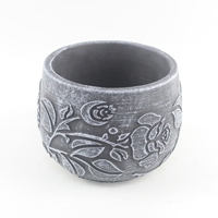 Pots de béton de ciment carrés gris foncé populaires pour les pots de plantes succulentes vertes pour le fond avec le support