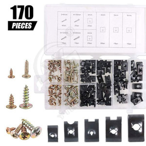 Kit de Reparación de Fijaciones Automotrices Smooth Sailing, 170 Piezas, Tornillos Autorroscantes en Forma de U, Cabeza Plana Phillips - Product Image 1