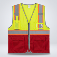 Gilet de sécurité haute visibilité avec logo de chantier, veste de travail LED pour ingénieur avec poches et fermeture éclair, gilet de sécurité réfléchissant
