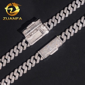 En Stock Entrepôt USA Chaîne & Bracelet Cubain Miami 10 mm à 2 Rangs en Argent Massif 925 avec Diamants Moissanite VVS1 Style Hip Hop Iced Out - Product Image 6