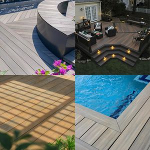 Planches de terrasse en composite bois-plastique anti-UV en gros, co-extrusion durable, revêtements de sol extérieurs WPC anti-UV - Product Image 5
