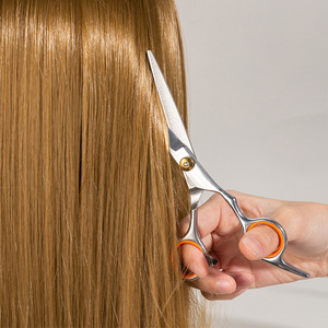 Tijeras para el cabello 4CR de acero inoxidable, tijeras de entresacar con mango largo para el corte de flequillo y peinado de mascotas en casa - Product Image 3