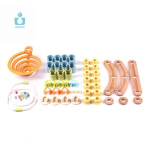 UDEASCustom ramah lingkungan DIY bambu konstruksi blok bangunan melacak menghubungkan mainan marmer Menjalankan Bola Set untuk anak-anak - Product Image 4