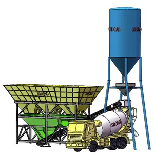 SDCAD - Rolo de concreto compactado, planta dosadora móvel de 20m3/h com silo big bag