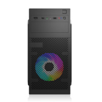 Good Quality Cheap MicroATX Mid Tower PC Case Office Desktop Chassis with Side Panel Window 2 Fans Standard ATX Power Stock