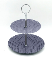 Support à gâteau rond moderne à 2 niveaux, support de présentation de desserts de couleur personnalisée, support de service pour buffet pour la décoration de table de mariage