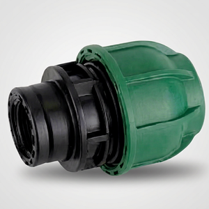Raccord de compression femelle 32*11/4 en matériau PP vierge SAP, conception annulaire résistante à la corrosion pour tuyaux PE/HDPE - Product Image 1