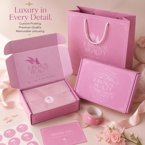 Scatola di Carta Personalizzata Rosa Acceso con Logo, Confezione per Abiti, Prodotti di Bellezza e Cosmetici - Product Image 4