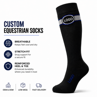 Chaussettes d'équitation professionnelles à compression respirante, hauteur genou, avec logo personnalisé