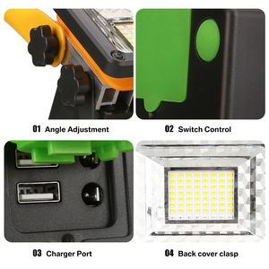 Projecteur <span class=keywords><strong>de</strong></span> terrain sportif haute puissance rechargeable, lampe <span class=keywords><strong>de</strong></span> <span class=keywords><strong>travail</strong></span> haute intensité, éclairage d'urgence pour camping, aventure, pique-nique en extérieur - Product Image 3