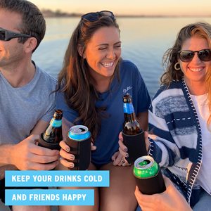 ปลอกหุ้มกระป๋องเบียร์แบบนิ่ม ปลอกหุ้มกระป๋องเบียร์แบบมีฉนวนกันความร้อนสีดำล้วน สำหรับกระป๋องโซดา เบียร์ และขวดน้ำ - Product Image 2