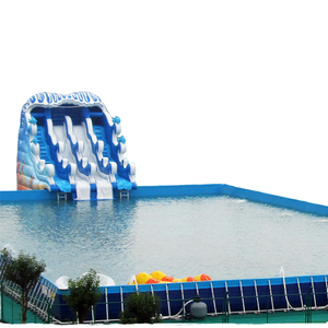 Tobogán Inflable Comercial de PVC Reforzado para Piscina, Parque Acuático Inflable Ocean World con Piscina Rectangular - Product Image 1