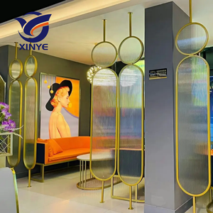 Divisores de Vidrio y Metal Ovalados Personalizados para Proyectos, Biombos para Hoteles y Villas, Paneles Divisores de Acero Inoxidable para Comedor, Mamparas - Product Image 5