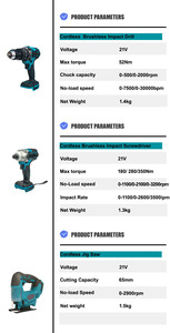 Chất Lượng Cao 15Pcs Lithium Có Thể Sạc Lại Pin Điện Búa Khoan Thiết Lập Công Nghiệp & DIY Cờ Lê Công Cụ Điện - Product Image 3
