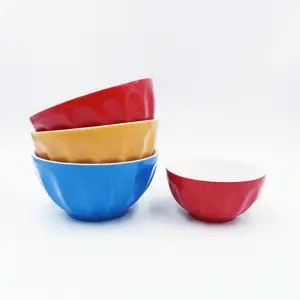 Top Selling Dishwasher Safe Multicolor Colorful Ceramic Bowl With Custom Print Logo Design For Use Food Safety Grade
