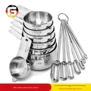 Wholesale Kitchen Gadgets 304 Stainless Steel <b>Measuring</b> <b>Cups</b> and Spoons <b>Set</b> of 13/14 for & Dry Ingredients - Product Image 2