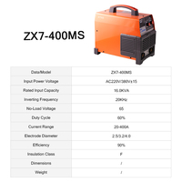 XTXS ZX7-400MS 220V 380V Soudeuse à Inverter DC IGBT à Double Entrée avec Affichage Numérique MMA pour l'Aluminium et l'Acier