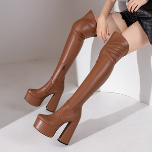 Largas Mujer Cuissardes Sexy Bottes Platform Over the Knee High Heels <b>Boots</b> for Sexy Ladies - Product Image 3