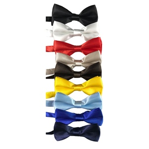 Venta al por mayor de pajaritas de promoción de doble capa, pajaritas escolares de seda de satén ajustables de varios <span class=keywords><strong>colores</strong></span> puros para niños - Product Image 1