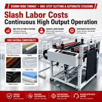 Machine de découpe automatique à empilage, découpe et feutrage de bandes de 810 mm de large en une seule étape avec rouleaux en caoutchouc à ressort et unité PLC