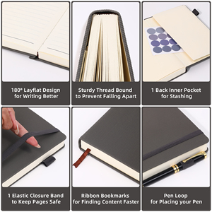 Cuaderno rojo de piel sintética con banda elástica y logotipo personalizado A5 al por mayor, cuaderno impreso de tapa dura, diario, cuaderno de piel sintética 150 - Product Image 2