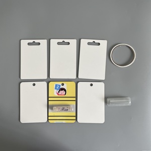 White Blank Single Sided DIY Gift Card MDF Sublimation Money Holder with clear Chapstick Holder for Birthday Gifts