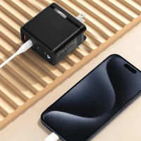 Cargador Rápido GaN Personalizado de 100W 3C1A con Material Ignífugo, Cargador de Pared Multi-Puerto PD/QC con Enchufe Estadounidense para Laptop, Teléfono, Tableta y Cámara