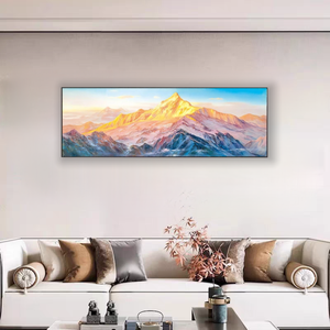 Pintura de arenisca natural de Golden Mountain Peak-Arte de pared <span class=keywords><strong>3D</strong></span> hecho a mano para decoración de hogar y oficina - Product Image 2