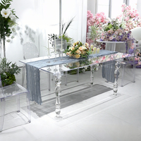 Rechteckiger Acryl-Hochzeitstisch aus Kunststoff für Hotel, Hochzeiten, Restaurants, Wohnzimmer, Events und Bankette