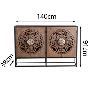 Miroir Moderne Italien Japonais en <span class=keywords><strong>Bois</strong></span> Massif <span class=keywords><strong>Noir</strong></span> <span class=keywords><strong>et</strong></span> Rotin Mango Console <span class=keywords><strong>Buffet</strong></span> Vintage en Chêne Blanc Grand <span class=keywords><strong>Buffet</strong></span> Armoire - Product Image 2