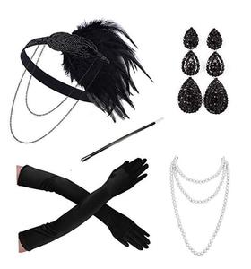 2025 phong cách mới cổ điển 20S tuyệt vời Gatsby Mũ sắt lông Headband 1920S flapper Gatsby Phụ kiện tóc cho Đảng prom - Product Image 1
