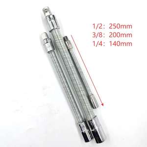 Barra de extensión de enchufe plateado de 3 piezas, adaptador de varilla de resorte, conversión de eje Flexible 1/4 3/8 1/2 pulgadas, unidad cuadrada Daffy Flex - Product Image 2