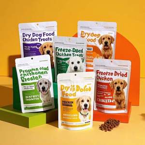 Custom Heavy-Duty Flat Bottom Resealable Zipper Stand-Up <b>Pouch</b> for Pet Food Bulk Plastic <b>Dog</b> <b>Treat</b> Storage Packaging Bag - Product Image 2