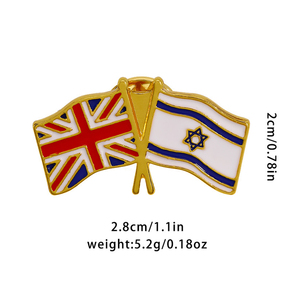 Israel US <strong>UK</strong> Germany Flags Meeting Lapel Pin Badge Peace Souvenir Gifts Israel Jewish America <strong>Brooch</strong> Cockade Metal Israel Pin - Product Image 5