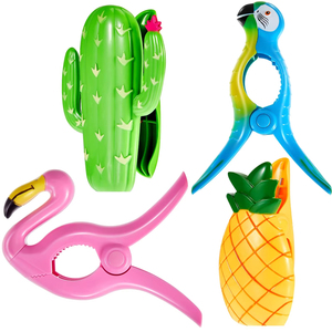 Dễ thương bãi biển khăn clip flamingo vẹt xương rồng dứa ghế clip nhựa phòng chờ ghế kẹp xách tay - Product Image 1
