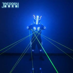 <span class=keywords><strong>Casque</strong></span> <span class=keywords><strong>de</strong></span> flash fluorescent vert laser LED couleur robot vêtements Bar discothèque scène performance - Product Image 3