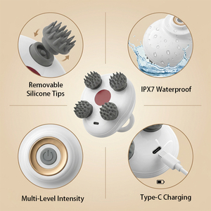 Outil de massage électrique portable rechargeable par USB, équipement intelligent multifonctionnel pour le soin du cuir chevelu - Product Image 2