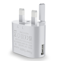 Adaptador de Corriente Plegable USB C de 10 W con Enchufe para Reino Unido HNT 5V2A, Cargador Rápido con Cable para iPhone
