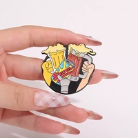 Precios de Fábrica Nuevo Diseño Sencillo y Personalizado de Extraterrestres, Broches y Pines de Solapa Esmaltados de Dibujos Animados Futurama para Bebidas Versátiles