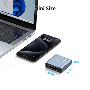 ตัวแยกสัญญาณอีเธอร์เน็ต 1 ถึง 2, 1000Mbps ความเร็วสูงกิกะบิตดูอัลแลน RJ45 ตัวแยกสัญญาณเครือข่ายอะแดปเตอร์สำหรับสายเคเบิล Cat5/5e/6/7/8 - Product Image 5