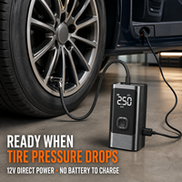 Compresseur d'air portable 12V avec manomètre numérique et arrêt automatique pour voiture, moto, vélo