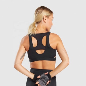 Women's Stylish Comfy Sports Bra Wireless Mesh Racerback Removable <b>Padded</b> Four-Way Stretch Breathable Quick Dry <b>Running</b> - Product Image 4