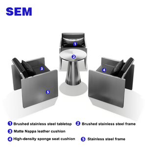 Industrial Style Coffee Shop Stainless Steel <b>Table</b> and Chairs <b>Bar</b> Catering Establishment Leisure TZ-88 Stainless Steel Construct - Product Image 3