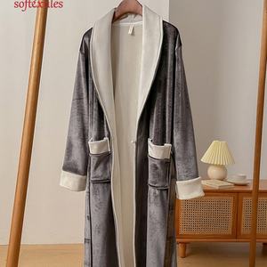 Accappatoio da <span class=keywords><strong>Notte</strong></span> <span class=keywords><strong>di</strong></span> Lusso per Donna Softextiles, 100% Poliestere, Oversize, Grigio, per Ragazze e Donne - Product Image 4