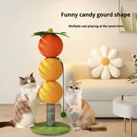 Griffoir pour chat en bois et sisal, style gourde de sucre mignon, structure d'escalade verticale compacte pour le tranchage des griffes, pour le commerce transfrontalier
