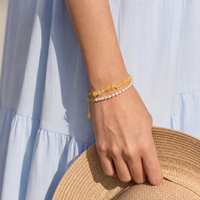 Bracelets tendance de luxe vintage en acier inoxydable 316L plaqué or 18 carats avec perles d'eau douce naturelles et pierres irrégulières en forme de bonbons – Cadeau