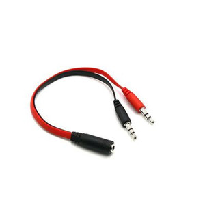 3 In 1 Audio <b>Adapter</b> <b>Plug</b> In Mobile Phone Earphone Splitter For Laptop Desktop Pc Headset Connector Cable Red Black - Product Image 1