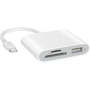 USB C至SD TF存储卡读卡器，与iPad Pro、Pro/Air、Chromebook、3合1兼容