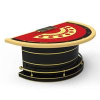 Table de jeu antique interactive en gros YH Table de Blackjack rouge avec fente pour puce